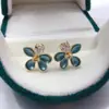 Accesorios DIY de joyería hecha a mano, aretes de perlas, incrustaciones de circonita en color Morandi, exquisita joyería floral, suministro al por mayor