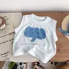 Chaleco de Malla Transpirable con Diseño de Rana con Pajarita y Elefantito Bebé, Camiseta sin Mangas para Bebés y Niños Pequeños, Estilo Verano