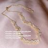 Collar de Gemas con Espinas Irregulares Brillantes Diseñador Chapado en Oro de 18K Hueso Zircón Gargantilla Pulsera