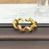Anillo Elegante Vintage Retro Apilado con Circonita Microincrustada para Mujer, Anillo de Mariposa de Lujo Ligero de Nicho