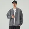 Moletom cardigã para primavera e outono, novo casaco de lã pesado com decote V retrô japonês para homens, adequado para homens de meia-idade e jovens