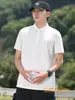 Nueva Camiseta de Manga Corta Lisa Estilo Chino con Cuello Camisero Moda Verano Atractiva Adelgazante Camisa POLO Ropa Nueva para Hombre 2025
