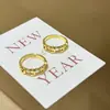 Anel de Lingote de Ouro Real Galvanizado para Mulheres, Design Aberto, Design de Nicho, Anel de Moeda de Cobre, Sensação Simples e de Alto Padrão, Anel de Atração de Riqueza para o Ano Novo