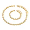 Conjunto de Acessórios de Moda Cruzado com Strass Completo Trevo de Quatro Folhas Colar para Clavícula Pulseira de Aço Inoxidável com Galvanoplastia a Vácuo Venda Direta da Fábrica no Atacado