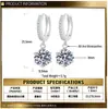 Pendientes de plata S925 para mujer, con borlas de moda, moissanita, seis garras, dos quilates, transmisión en vivo, elegantes y sencillos, pendientes de botón, pendientes colgantes