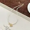 Colar de Pérolas Carrossel Gelo Quebrado de Luxo Leve com Estilo Nacional, Design de Ponta, Corrente de Clavícula de Nicho Exquisita e Versátil