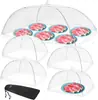 5 Coberturas de Comida, Coberturas à Prova de Poeira, Coberturas Transparentes para Vegetais, Coberturas Retangulares Dobráveis Anti-Mosquito, Coberturas de Mesa para Piquenique ao Ar Livre