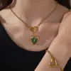 Colar Coração Vazado Francês Mais Vendido Aço Inoxidável Banhado a Ouro Real 18K Pulseira Simples Elegante Estilo Ins Transfronteiriço