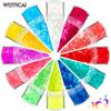 Lentejuelas de luna fluorescentes monocromáticas mixtas para decoración de uñas, lentejuelas para uñas mate, joyas, pegatinas de diamantes para uñas