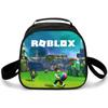 Bolsa de Almuerzo Roblox para Estudiantes de Primaria Bolsa de Picnic Bolsa Redonda de Hielo Impresa Rob Loth con Hombro Portátil Bolsa de Comida de Dibujos Animados