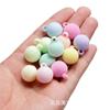 Macaron color flocado cuentas con orificio para colgar felpa con orificio cuentas redondas diy accesorios para tocado cadena para teléfono móvil nuevo de fábrica