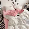Algodón lavado leche terciopelo cálido juego de cuatro piezas amigable con la piel forro polar más terciopelo cálido ropa de cama venta directa al por mayor comercio exterior transfronterizo