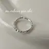 Anillo de Bambú Liso de Plata de Ley S925 Coreano Sin Piedras Diseño de Nicho Moda Coreana Elegante Anillo de Dedo Índice de Gama Alta