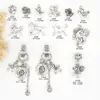 Colgante Zodiacal Caballo de Aleación de Plata Antigua con Borla, Pulsera de Cristal Atrae Fortuna, Accesorio de Collar
