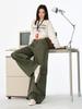 Pantalones Cargo Casuales Color Verde Militar para Mujer 2025 Otoño Nuevo Cintura Alta Sueltos Estilo Americano Espada Recta Pierna Ancha