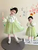 Ropa de Primavera para Niñas Estilo Chino Vestido con Botones de Rana Estilo Primavera Nueva Llegada Vestido Midi de Manga Larga para Bebé Niña Vestido de Princesa Súper de Hadas Estilo Primavera