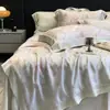 Conjunto de Colcha de Verão Tencel de Alta Contagem de Fios Estilo Americano Classe A de Luxo Leve com Estampa Digital Acabamento em Renda Lençol de Cama para Ar Condicionado