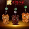 Yiming Xianyuan Talla de Sándalo Dibujo Animado Colgante Accesorios para Teléfono Móvil DIY Talla en Madera Lindo Animal Colgante Colgante para Bolsa