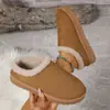 Botas de Nieve para Mujer con Plataforma y Suela Gruesa, Punta Redonda, Estilo Nuevo Otoño 2026, Versión Coreana, Forradas de Felpa, Cálidas, sin Cordones, Zapatos de Algodón de Moda para Mujer para Exportación