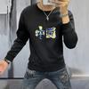Suéter estampado de moda nacional para hombre, suéter ajustado, ropa interior, ropa exterior, camiseta para hombre, versátil y atractivo, 360 g