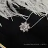 V Ouro Versão Alta Harry Hw Colar de Girassol Pingente Totalmente Diamantado de Alto Padrão Luxo Acessível Corrente para Clavícula de Floco de Neve de Oito Pétalas