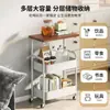 Mesa de centro móvel de camada dupla, mesinha lateral tipo carrinho pequeno, armazenamento de sofá para sala de estar, mesa de chá com rodas, estante de armazenamento para quarto, mesa pequena