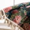 Cortina Imanqi Rhyme Americana Retro Terminada Sombreada Sala de Estar Jacquard Borla Flor Rosa Fábrica