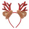 Tiara de Natal de pelúcia transfronteiriça com orelhas de veado, faixa de cabeça para festa de feriado COS, topo alto de caveira, alce, grampo de cabelo com sino, atacado