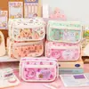 Estuche de Lápices Capibala, Aspecto de Alta Calidad, Lindo, Femenino, Bolsa de Almacenamiento Multicapa, Estuche de Lápices de Gran Capacidad, Bolsa de Papelería para Estudiantes
