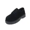 Moda Derby Masculina Plus Size para Jovens Estilo Britânico Solado Grosso Aumenta Altura Casual Botas Amarelas Grandes Sapatos Tendência Bico Largo