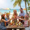 Accesorios Fotográficos para Fiesta en la Playa de Hawái Guirnalda de Flores Simulada Pulsera Collar Decoración de Premios para Actividades de Team Building Tocado