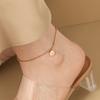 Estilo Coreano Nuevo Nicho Nuevo Suerte Doudou Tobillera LUCKY Moda Femenina Personalizada Chapado en Oro Acero de Titanio Joyería para el Pie