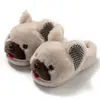Pantuflas Mujer Otoño Invierno Nuevas Pantuflas de Casa de Interior Cálidas Lindas Perro Felpa Moda Pantuflas de Mujer Pantuflas Peludas