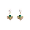 Pendientes de Perla con Forma de Hoja de Ginkgo, de Alta Gama, Exquisitos, Versátiles y Elegantes