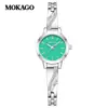 Mokago relógio feminino versátil temperamento mostrador madrepérola pulseira de metal relógio incrustado com strass formato de coração moderno relógio de quartzo atacado