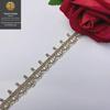 1,5 cm de renda dourada e prateada Lolita acessórios de roupas femininas renda linha dourada código de barras renda solúvel em água