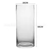 Jarrón Grande Recto de Vidrio Transparente, Estilo Minimalista de Gama Alta, Venta al por Mayor de Lujo Ligero, Decoración Hidropónica de Flores de Pie para Sala de Estar