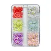 Decoraciones para Uñas Flor de Cinco Pétalos Color Dopamina Mezcladas con Mini Flores de Resina Blanca Rhinestones Accesorios DIY