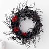 50 cm guirlanda de halloween galho preto morto rosa flor decoração guirlanda simulação planta festa de feriado pingente fronteira cruzada