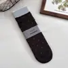 Calcetines de primavera y otoño para mujer, calcetines de media pantorrilla con lunares estilo coreano, calcetines tobilleros con bloques de color estilo japonés, calcetines retro con volantes, calcetines finos estilo preppy