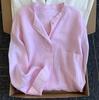 Casaco Tendência Mais Vendido Branco e Rosa Camisa Simples Nova Moda 2025 Gola Redonda Solta Proteção Solar Camisa Tendência