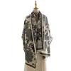 Bufanda jacquard de peonía y mariposa francesa para otoño e invierno para mujer, bloques de color vintage, cachemira sintética, engrosada, cálida, con flecos, chal de doble cara