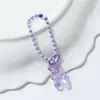 Lindo colgante de cadena de cuentas de oso transparente hecho a mano, joyería DIY, bolso, teléfono móvil, muñeca de dibujos animados, accesorios de joyería al por mayor