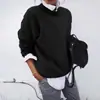 Otoño e invierno 2023 transfronterizo nuevo ebay Amazon wish europeo y americano cuello de camisa manga larga suéter abrigo de dos piezas falsas mujer