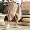 Pantalones Acampanados de Verano para Hombre talla extra Pantalones Cortos Sueltos para Hombres Gordos Pantalones Cortos Cropped de Elefante Tailandés Tiro Amplio Pantalones de Playa Modernos