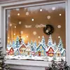 Decorações de Natal transfronteiriças: Casa de Natal, floco de neve, presente, adesivos de janela, vitrine, porta de vidro, decoração de casa, adesivos eletrostáticos para vidro