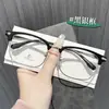 Armazones de Gafas de Media Montura Estilo Negocio de Moda Tr para Hombre Cuadrado Luz Azul Anti-Reflejo Gafas Sin Graduación Se Pueden Adaptar Lentes Graduados Modernos