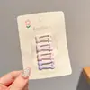 Grampo Lateral Quadrado Doce Ondulado Estilo Coreano, Presilha Delicada e Fofa para Cabelo Infantil para Franja e Acessórios de Cabelo