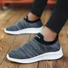 Zapatos Casuales de Moda Deportiva de Punto a Juego para Pareja, Zapatos para Caminar para Hombre sin Cordones, Zapatos Transpirables para Mujer