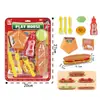 Casa de juegos para niños de exportación transfronteriza, simulación de hamburguesa, postre, pizza, pan, juguete de corte de frutas y verduras, traje, comercio exterior